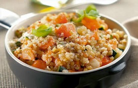 Risotto quinoa, courgettes et saumon